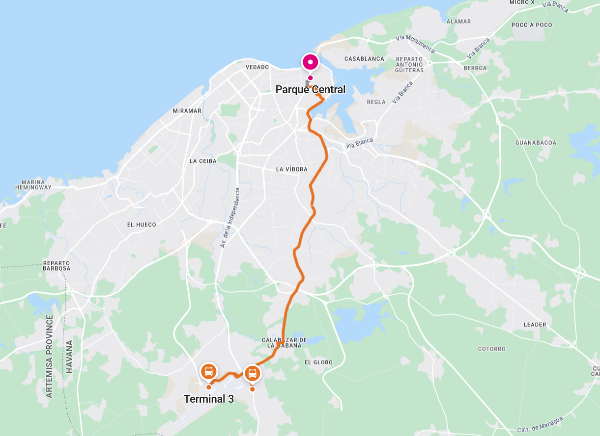 route from airport