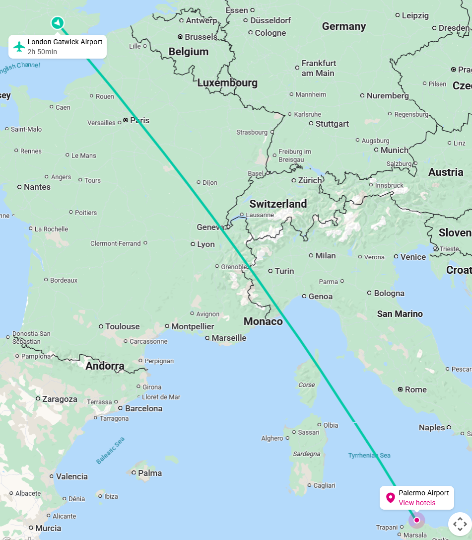 google map for Sicily Italy