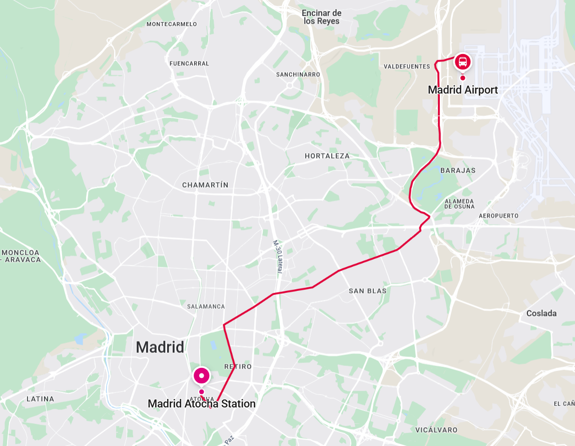 Here wego map for Madrid