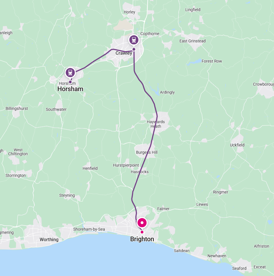 Travel by Train from Horsham To Brighton