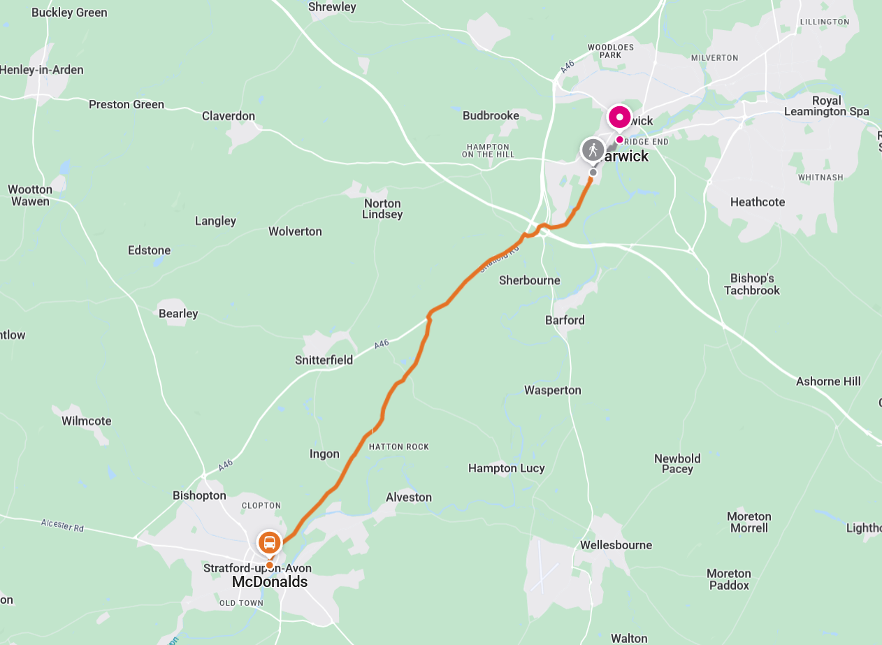 from Stratefor to Warwick Castle