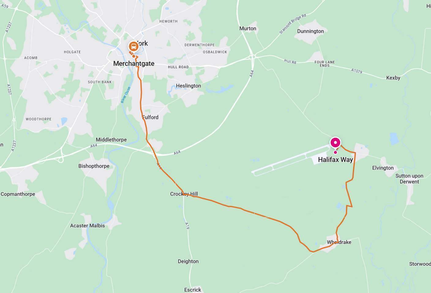 Route to museum